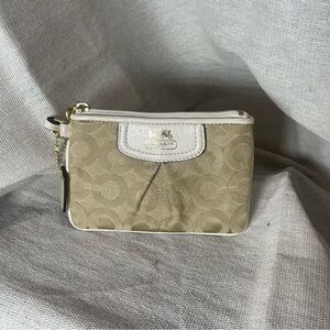 Coach Khaki Signature Wristlet